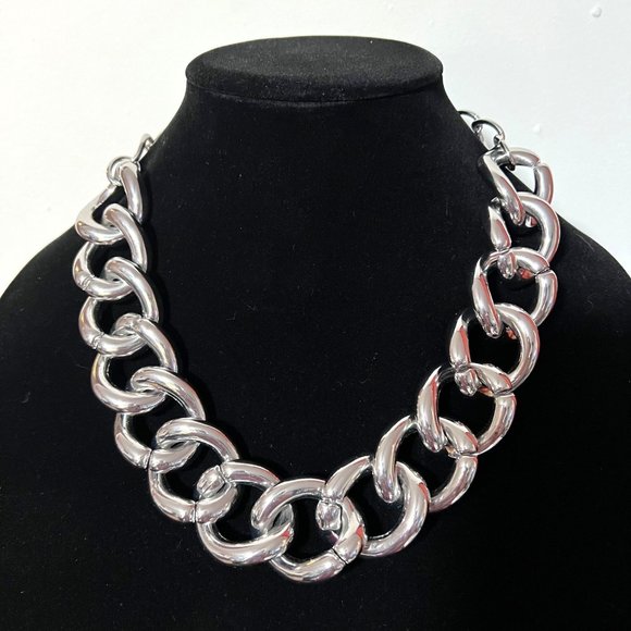 CHICO'S Silvertone Chain Matinee Necklace 19.5 in ext. 3.5 in - Picture 11 of 11